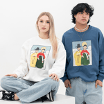 Korean Traditional Couple Sweatshirt - Indigo - Triple Momentum