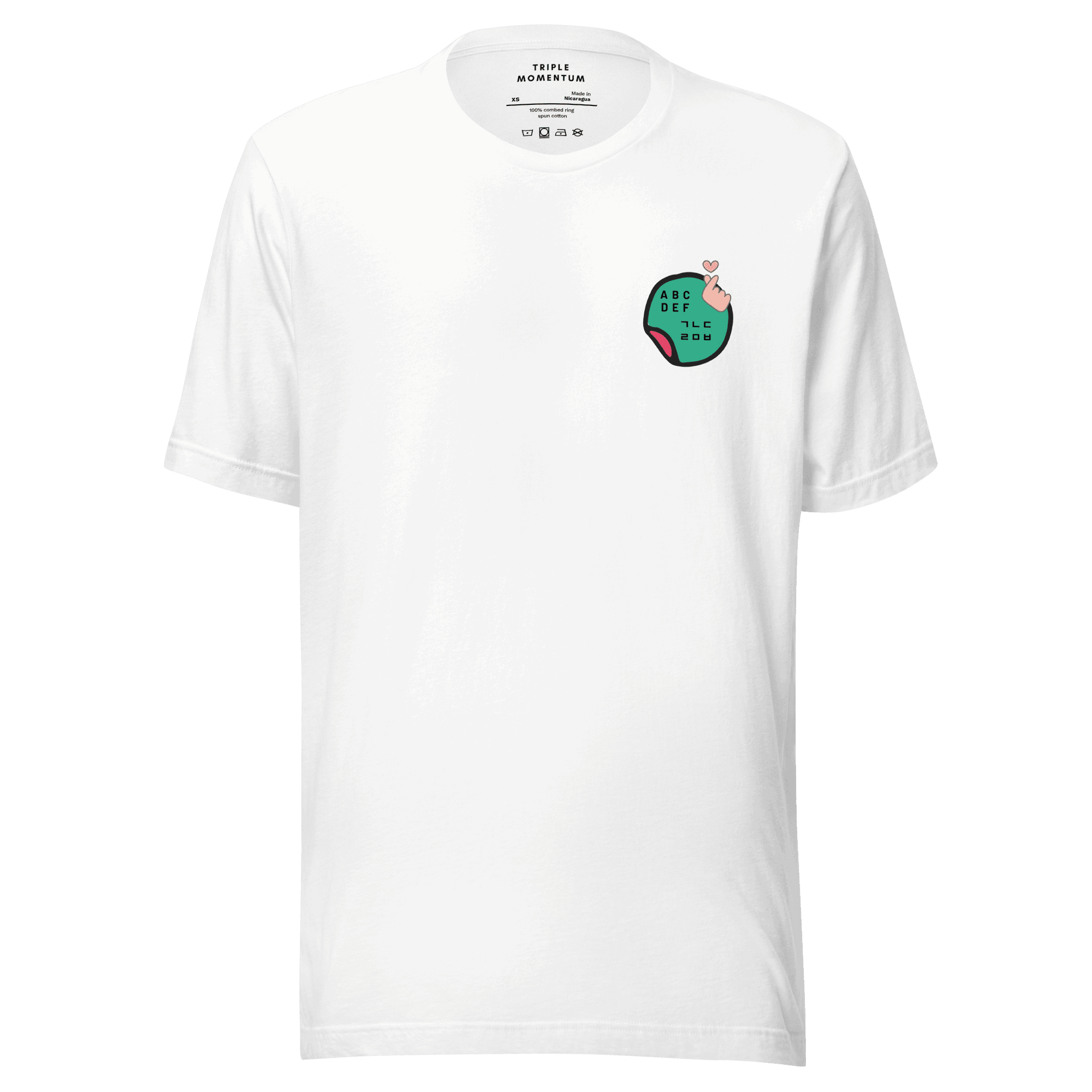 Finger Heart Tee - White Triple Momentum