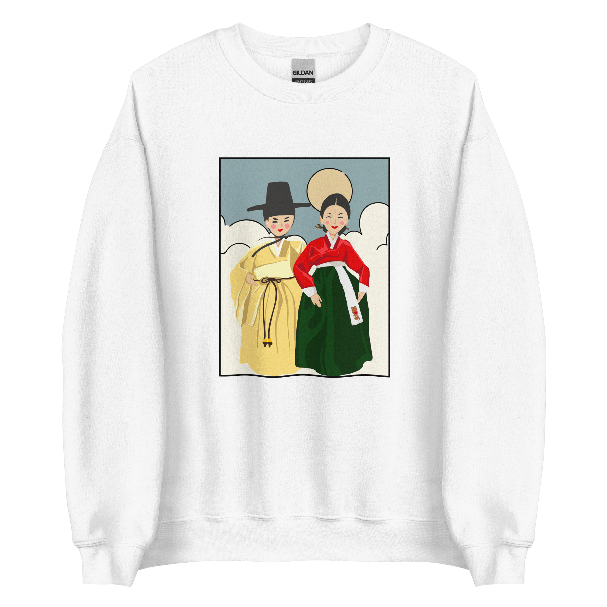 Korean Traditional Couple Sweatshirt - White Triple Momentum