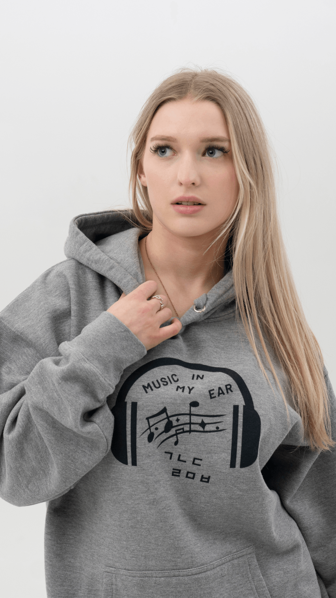 Music In My Ear Hoodie - Grey - Triple Momentum